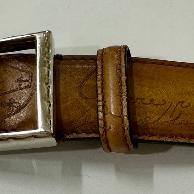 벨루티 켈리그라프 베네치아 클래식 카프 레더 벨트 100