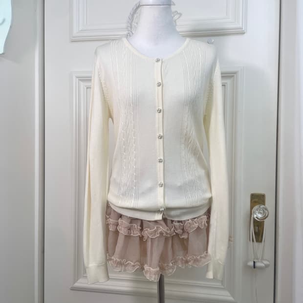 butter yellow pearl button spring cardig