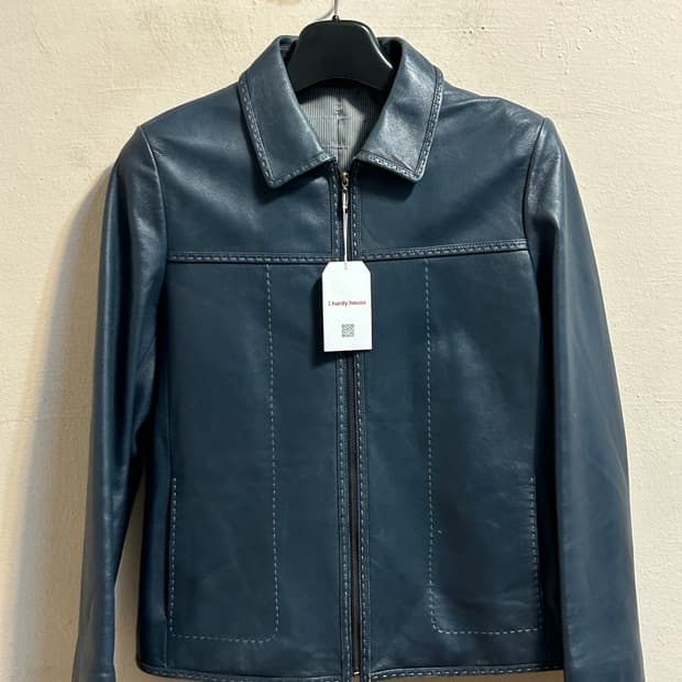 유즈드 스티치 레더 집업 자켓
