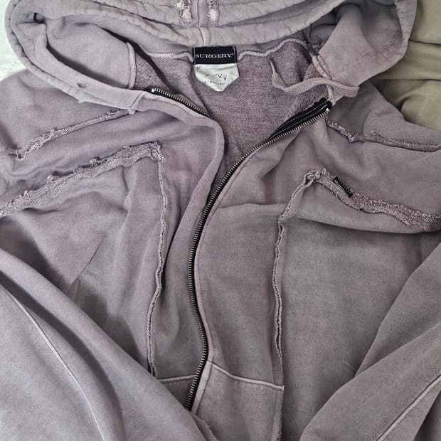 써저리 리메이크 오버 피그먼트 후드집업