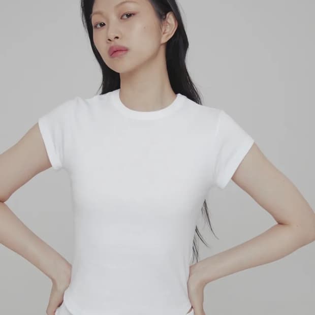 큐리티 베이직 반팔티 화이트 M