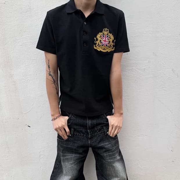 Union Jack Embroidery Polo T-Shirt 