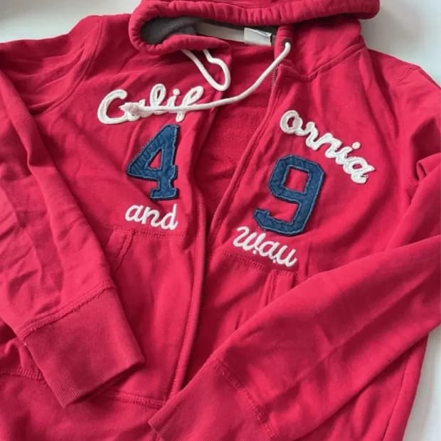 후아유 캘리포니아 레드 후드집업 M