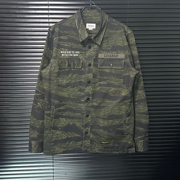 커버낫 카모플라쥬 타이거 스트라이프 밀리터리 워크웨어 셔츠 자켓 M