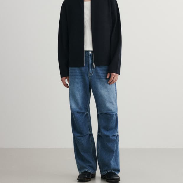 새상품(L)수아레 파라밍고 파라슈트 데님팬츠