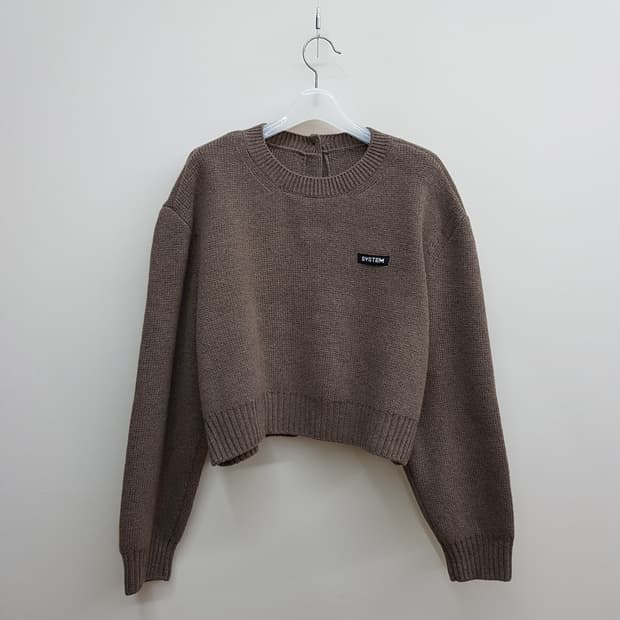 한섬 시스템 2024 울 블렌드 백버튼 크롭 니트 88-98-165사이즈