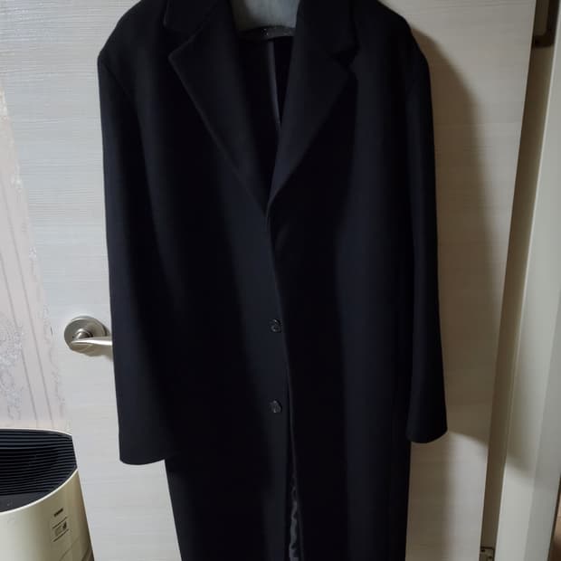 (미착용 새상품)시스템옴므 블랙 싱글 롱코트 오버핏 105~110