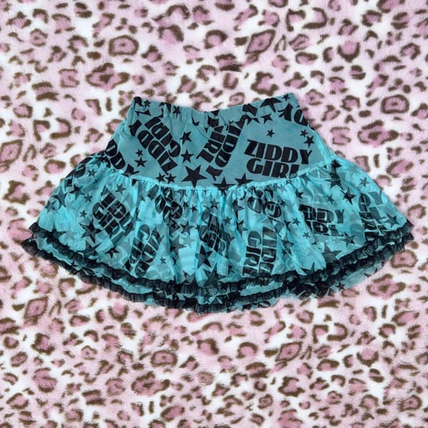ZIDDYGIRL 팝 민트 별 튜튜 스커트 씬 펑크 키치