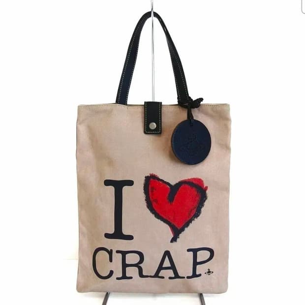 비비안 웨스트우드  I LOVE CRAP 캔버스 토트백