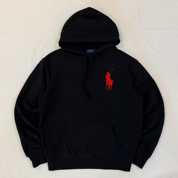 폴로 랄프로렌 빅포니 치프키프 후드티 블랙 레드