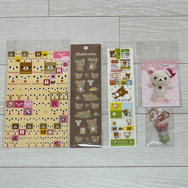 리락쿠마 스티커/아크릴 키링 세트