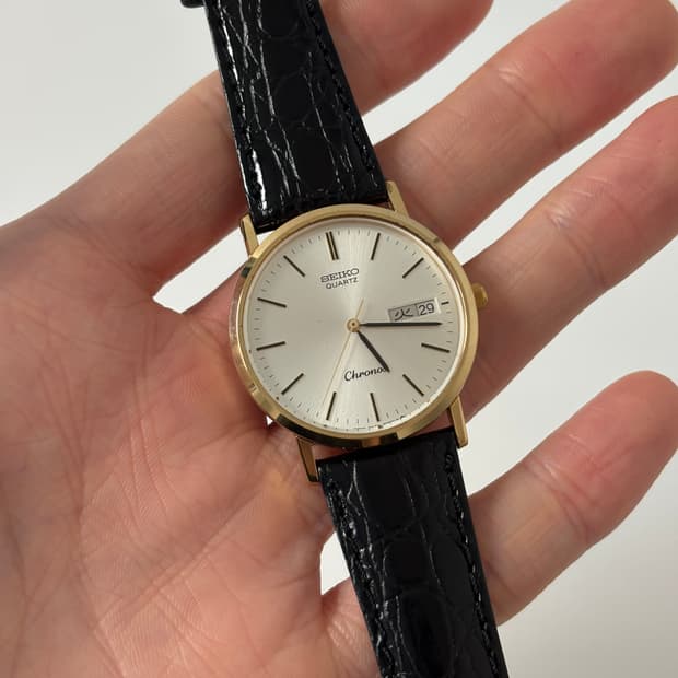 세이코 1980년대 Chronos 골드 쿼츠 남성