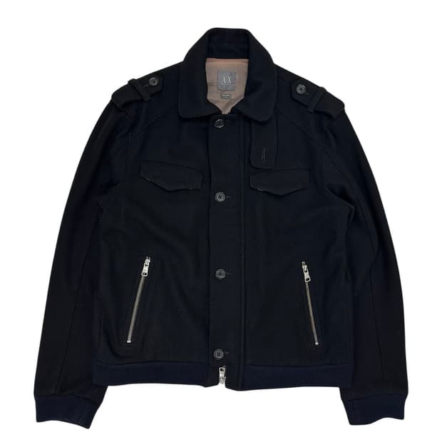 아르마니 익스체인지 울 블렌드 집업 자켓