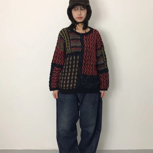 Marcel Lovee Patchwork Wool Knit Sweater