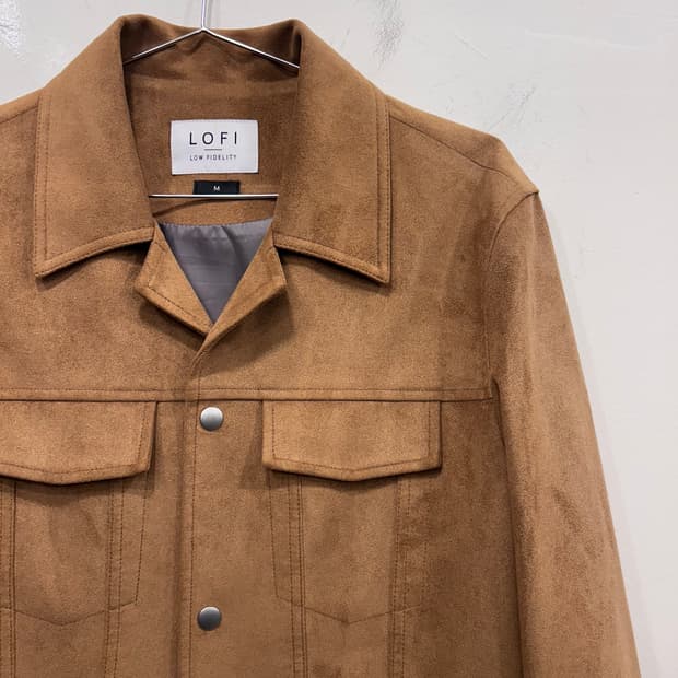 로파이 체스트포켓 버튼 미니멀 스웨이드 자켓