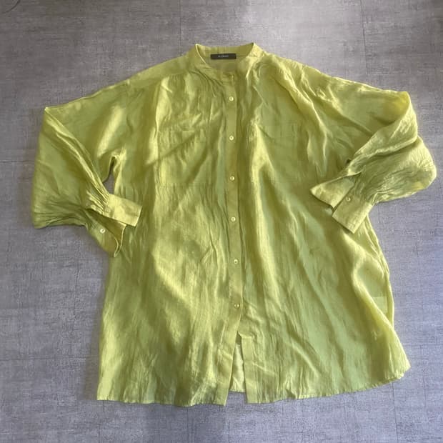 일본빈티지 Wcloset 하구미모리걸할메카지 시스루 롱셔츠블라우스 그린