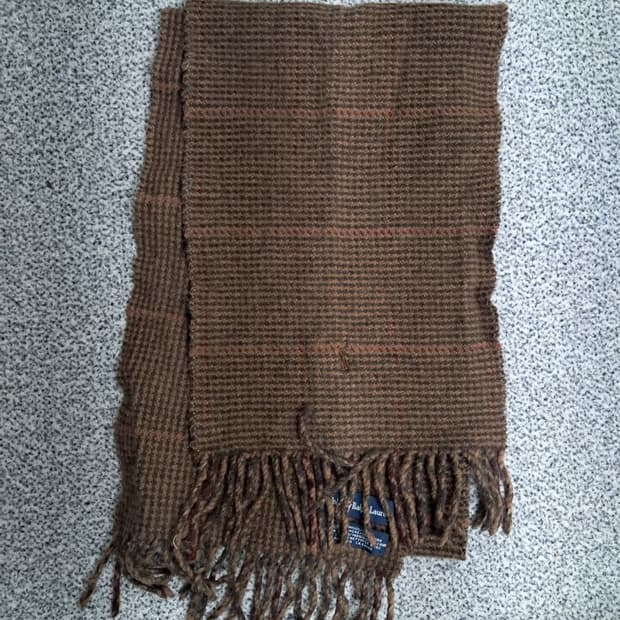 폴로 랄프로렌 체크 머플러 브라운