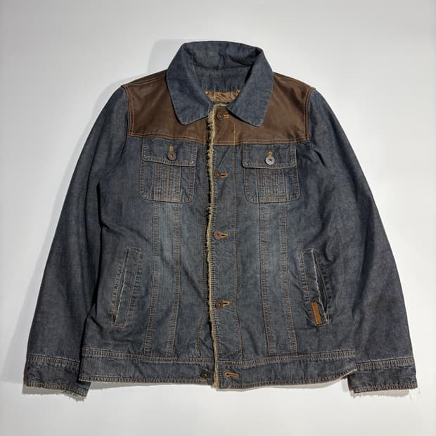 빈티지 워크 데님 배색 자켓 (무료배송)