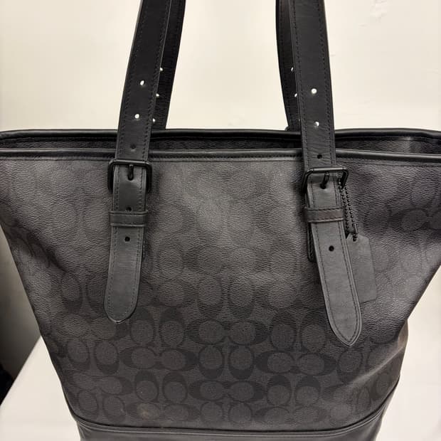 코치 블랙 시그니처 빅 토트백