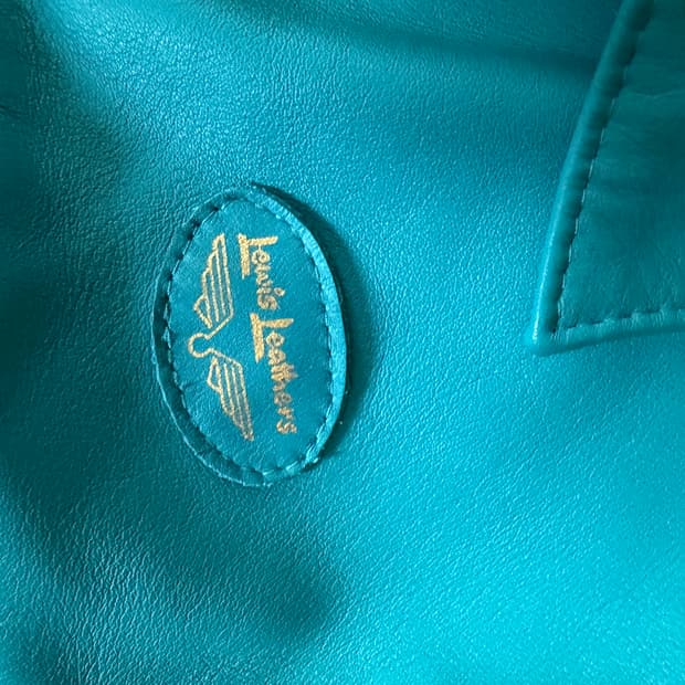 루이스레더 터콰이즈 가죽자켓