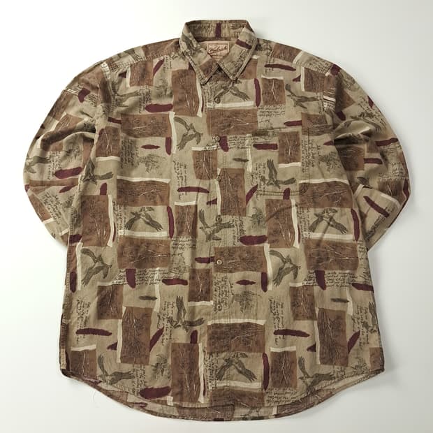 CK432 L 울리치 90s 이글프린트 베이지 셔츠 남방