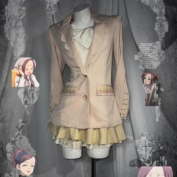 리즈리사 하치깔 러블리 히메갸루 아일렛 리본 오픈숄더 코디세트 