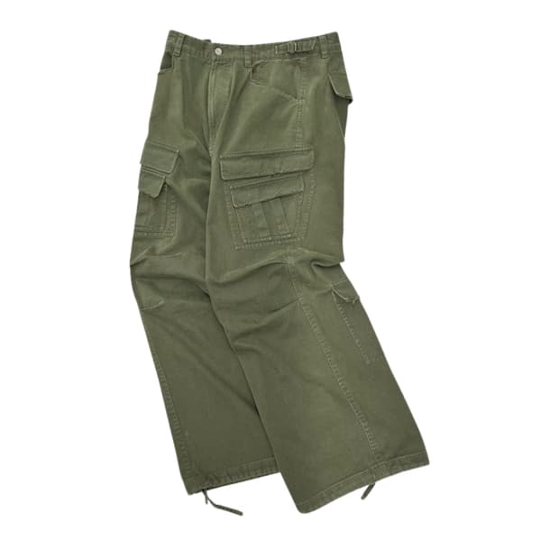 [1 새상품] 논노드 더블 포켓 카고 팬츠 빈티지 카키