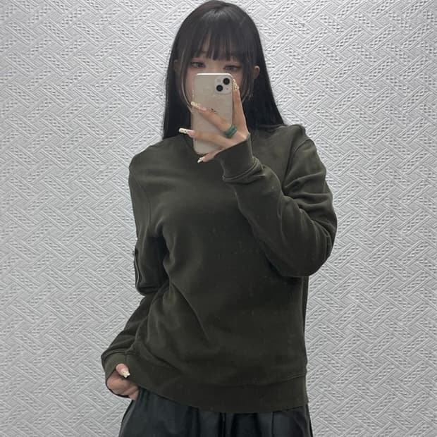 산드로 옴므 MA-1 빈티지 스트릿 말차카키 맨투맨 95 C09691