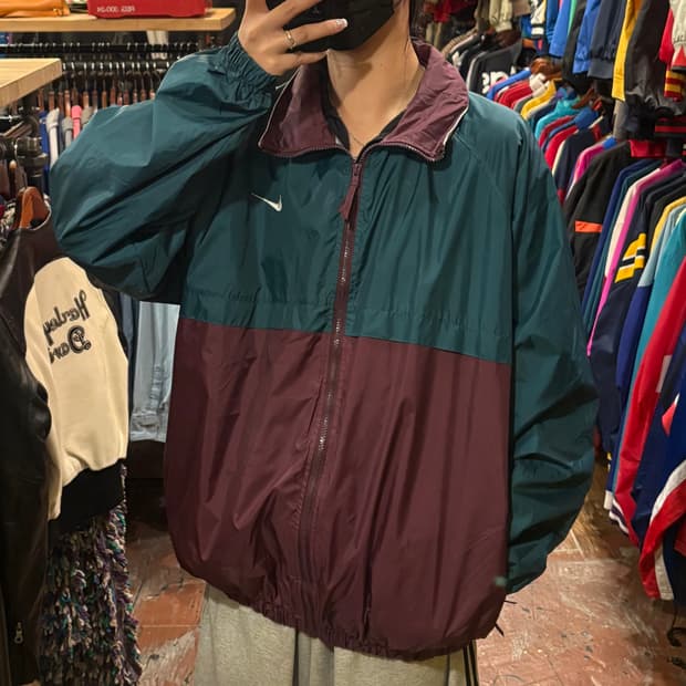 [HI] nike 바람막이 그린&버건디