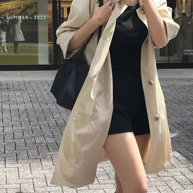 아카이브제이투유 트렌치 코트 크림베이지