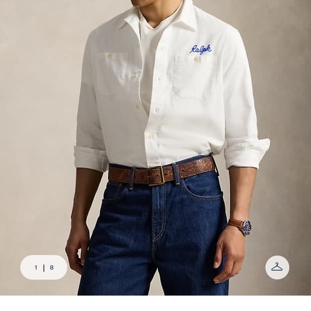 폴로 임브로이더 헤링본 오버셔츠