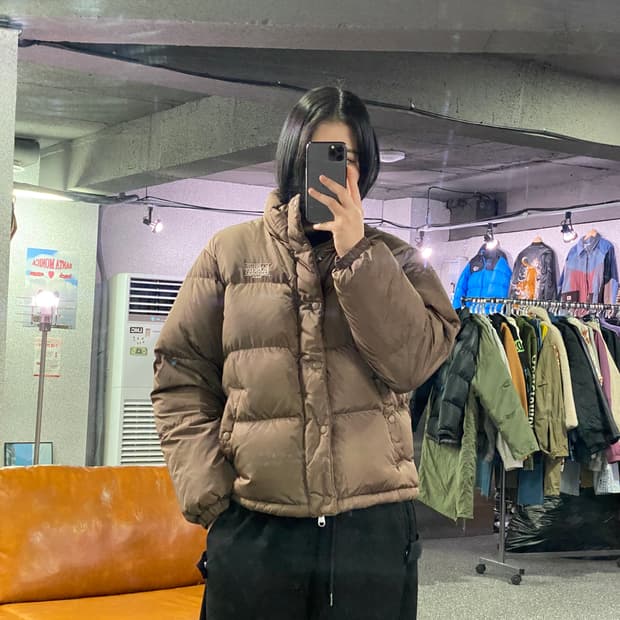 마리떼 프랑소와 저버 스몰로고 클래식 브라운 덕 다운 패딩 B3966 