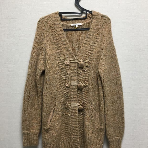 Vintage / 플라워 니트 가디건 