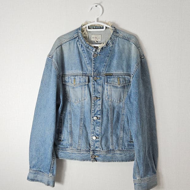 캘빈클라인 커팅 빈티지 데님자켓 워크 오리지널 생지코트 오버핏 남성 M