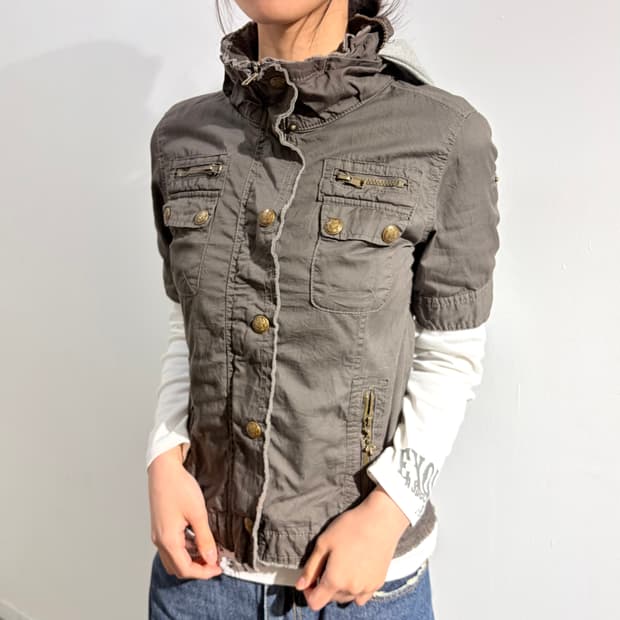 Sorridere 카고 그런지 반팔 자켓 