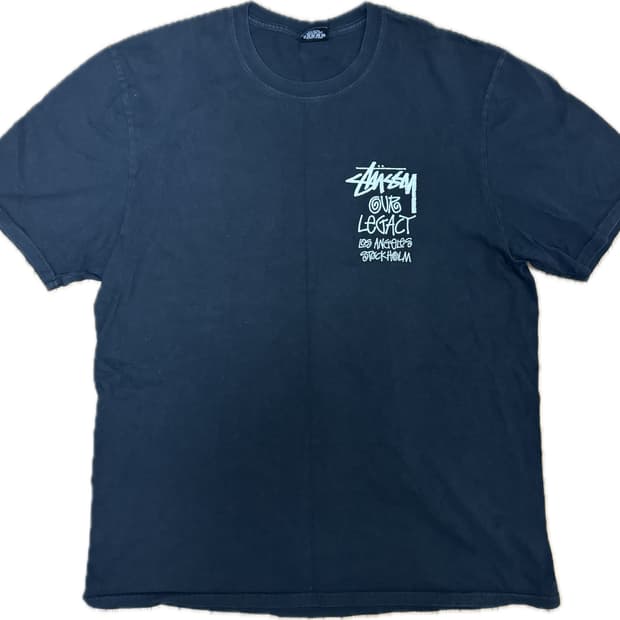 스투시 x 아워레가시 서프맨 피그먼트 다이드 티셔츠 블랙