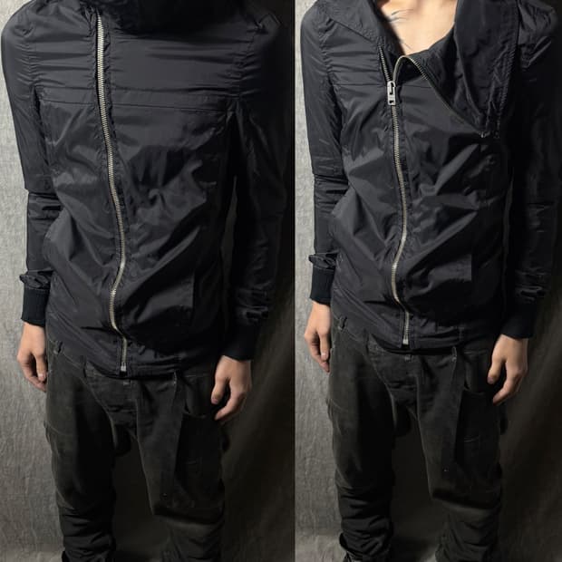 BOISONVERNI Asymmetric Nylon Windbreaker