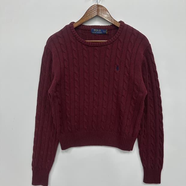 폴로 버건디 니트 