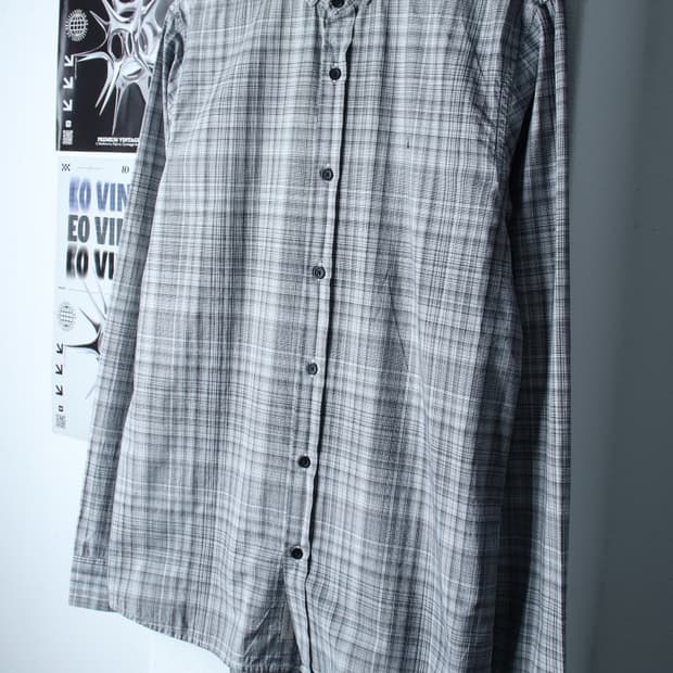 (L-XL) 캘빈클라인 셔츠 남방 체크 그레이 아메카지-H30669