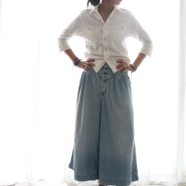 [45rpm] Light Denim Culottes Pants