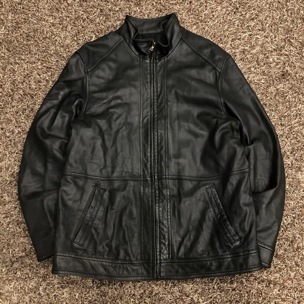 빈티지 양가죽 집업 레더 가죽 자켓
