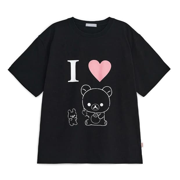 허그유어스킨 아이 러브 코리락쿠마 반팔 티셔츠 블랙