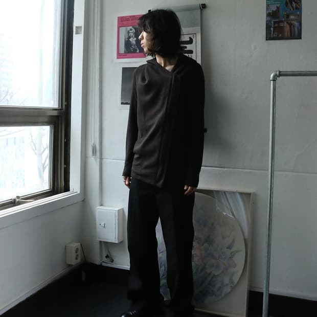 헬무트랭 비대칭 후드 집업 자켓