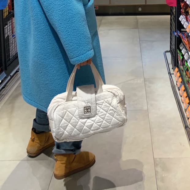 정품 샤넬 나일론 토트백