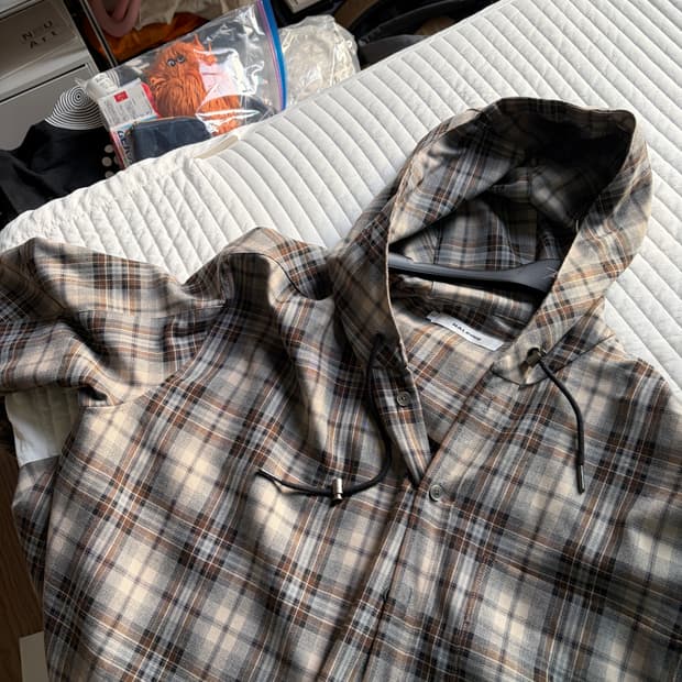 알렌느 셔츠후드 베이지 그레이 1사이즈