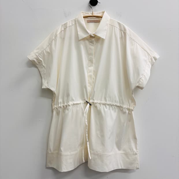 크리스토퍼 케인 웨이스트 스트링 숏 슬리브 셔츠 아이보리