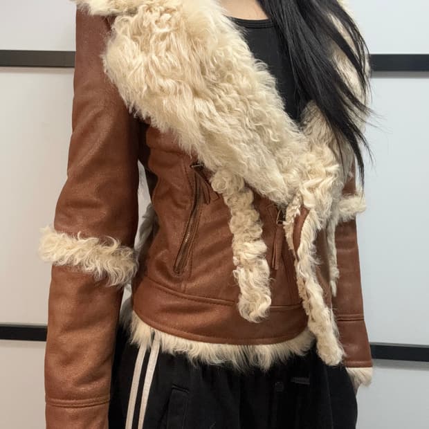 Brown shearling jacket