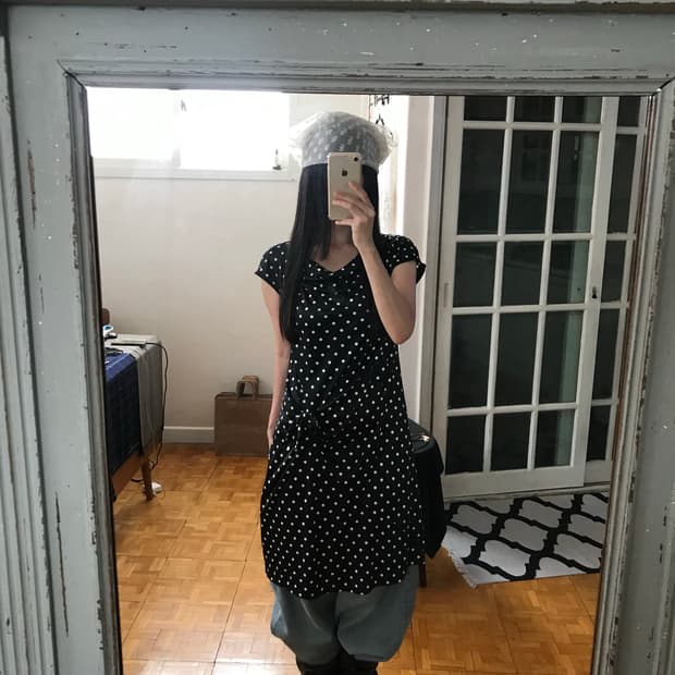 vintage dot pattern one-piece