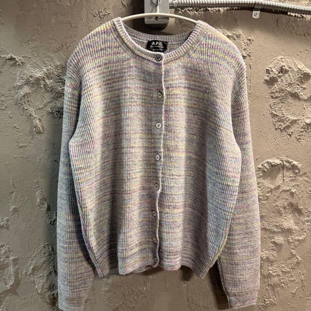 아페쎄 A.P.C. 멀티 스트라이프 니트 가디건 파스텔 S