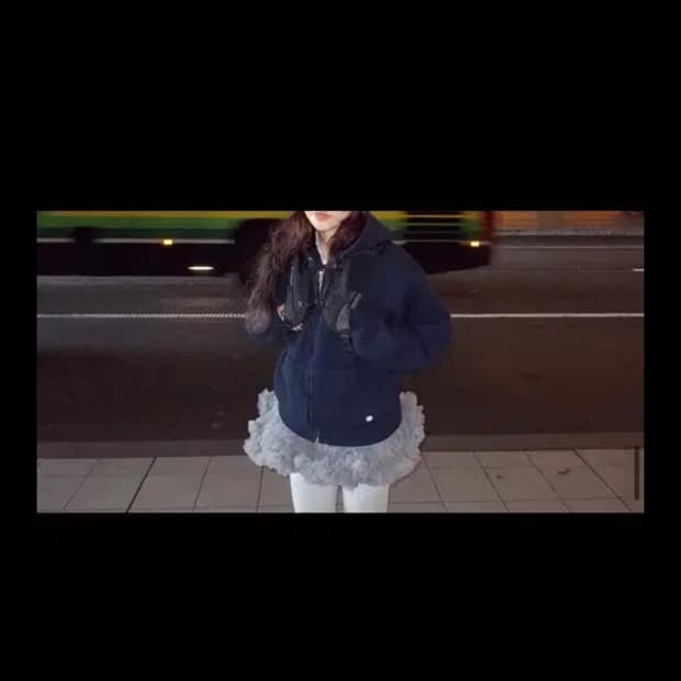 (새상품등급) 프레클 니트 후드집업_네이비